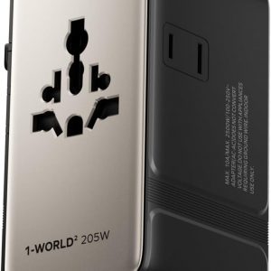 MOMAX GaN 205W Universal Travel Adapter, 9-in-1 European Travel Plug Adapter, 6 USB-C PD Fast Charging & 1 USB-A QC, 2 AC, International Power Adapter UK AUS JP, Travel Essentials