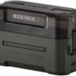 Tilta EN-EL15 Portable Charging Station – Green | Charge 4 Batteries w/USB-C PD 45W Fast Charge | Compatible with Nikon Z8, Zf, Z7II, Z6II, Z7, Z6, Z5, D850, D810, D750, D610, D500, D7500, D7200