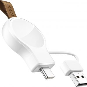 NEWDERY Charger for Apple Watch Magnetic USB C&USB A Portable Wireless iWatch Charger for Apple Watch Ultra 2/1 Series 10 9 8 7 6 5 4 3 2 1 SE, White