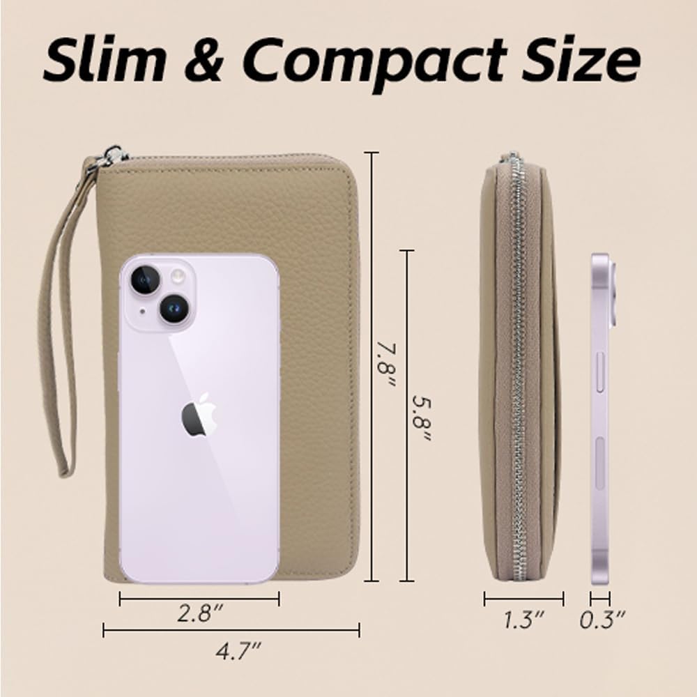 Leather Travel Wallet, RFID passport wallet for travel, with Zippered Pocket and Cash Slot, for Secure Traveling and Documentation Organizer (Eephant Grey) - Image 4