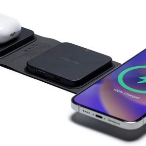 mophie Wireless 3 in 1 Travel Magnetic Wireless Charging Station, Multiple Devices, Compatible with Apple iPhones, Google, Samsung Devices, AirPods, BYO Watch Charger. (Watch Charger not Included)