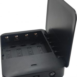 Battery Operated Phone Charger Emergency|USB Battery Powered Power Bank Portable 4 AA Batteries Powered Outlet (Black)