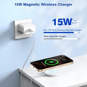 [Apple MFi Certified]Magnetic Wireless Charger Apple Mag Safe Charger,15W 6FT Fast Wireless Charging Pad for Apple iPhone 16 Pro Max/16 Pro/16 Plus/15 Pro Max/14/13/12/AirPods3/2/Pro/Pro2,Charging Pad