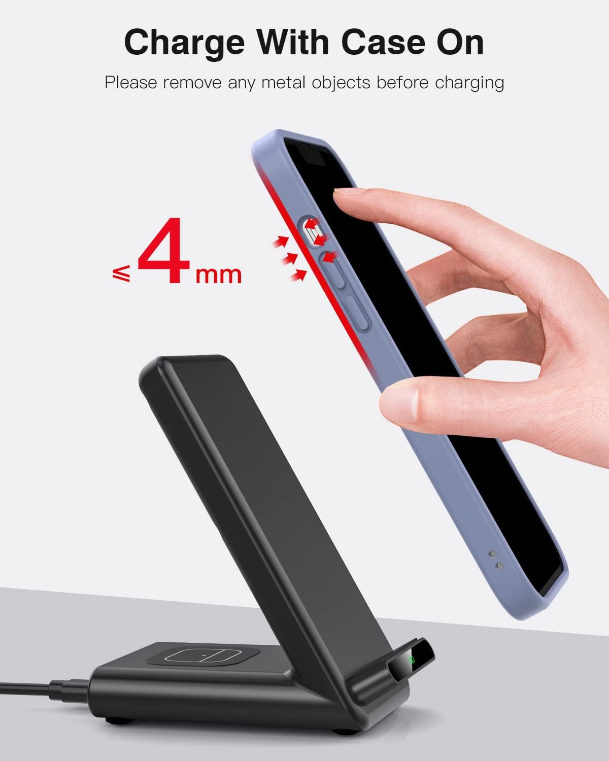 Wireless Charging Station,3 in 1 Charging Stand Made for Apple Watch Ultra 11 10 9 8 7 6 SE 5 4 3,Fast Wireless Charger Made for iPhone 17/Air/16/15/14/13/12,for AirPods Pro(with Adapter) (Black) - Image 7