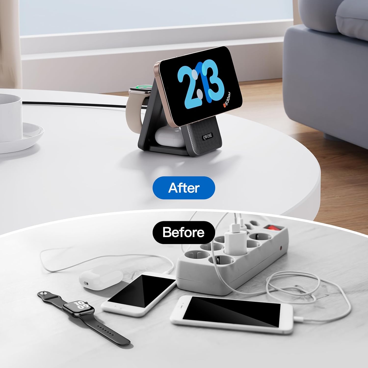 2026 Traveling Wireless Fast Charging Station,Magnetic 3 in 1 Charger with Light for iPhone 17 16 15 14 13 12 Pro Max Plus,Apple Watch Series & Air pods 4 3 2 Pro-Gifts for Wife & Husband - Image 6