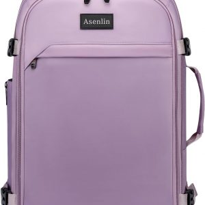 Asenlin 40L Travel Backpack for Women Men,Fit 17.3 Inch Laptop Backpack Flight Approved Luggage Carry On Water Resistant for Weekender Overnight Large Daypack Purple