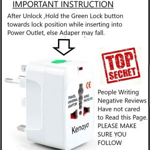 Worldwide Universal Power Adapter, All-in-One International Travel Plug Converter for USA, EU, UK, France, Italy, Australia, India – Portable Wall Charger Plug