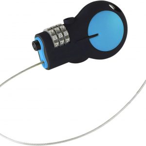Lewis N. Clark TSA Approved Padlock & Bike Lock for Luggage + Travel, Set Your Combo w/30in Retractable Steel Cable, Blue