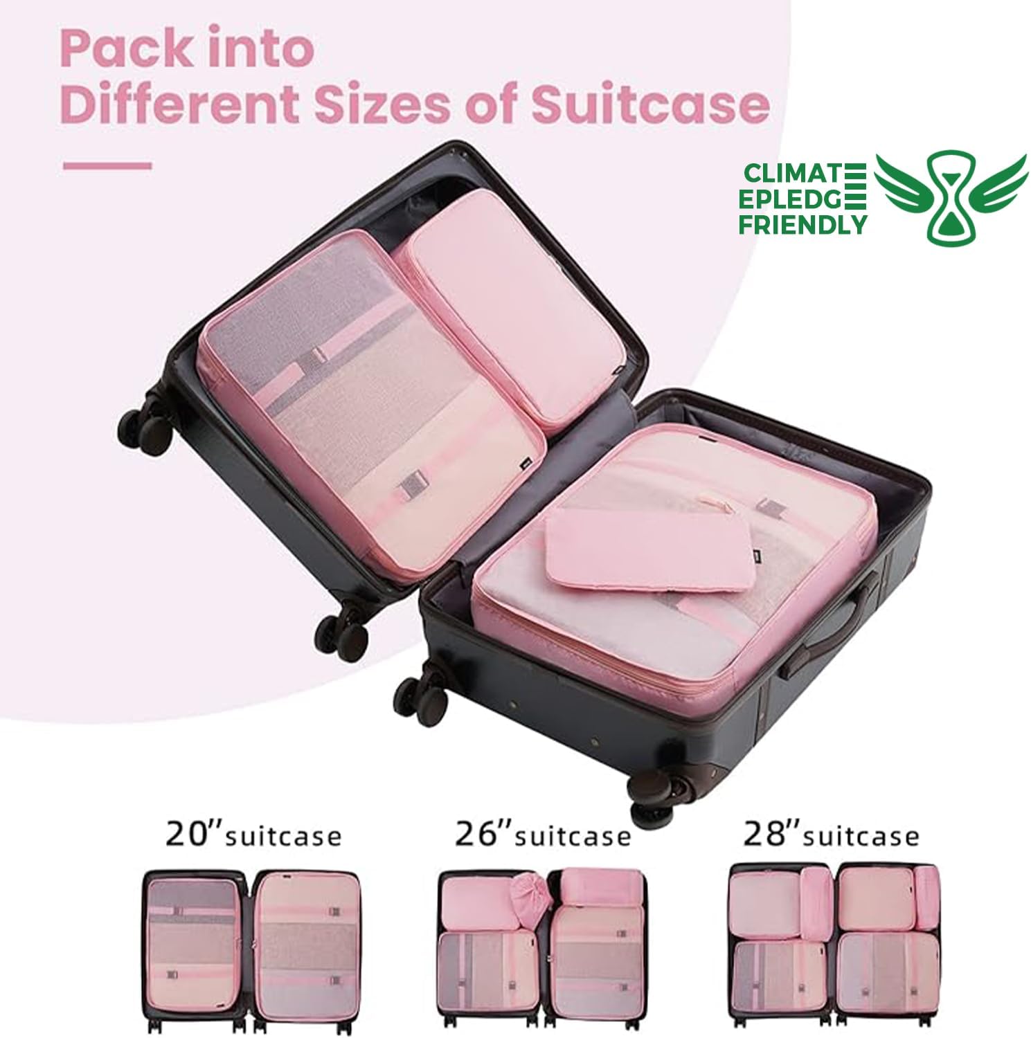 BAGAIL 6 Set/8 Set/10 Set Packing Cubes Various Sizes Packing Organizer for Travel Accessories Luggage Carry On Suitcase - Image 7