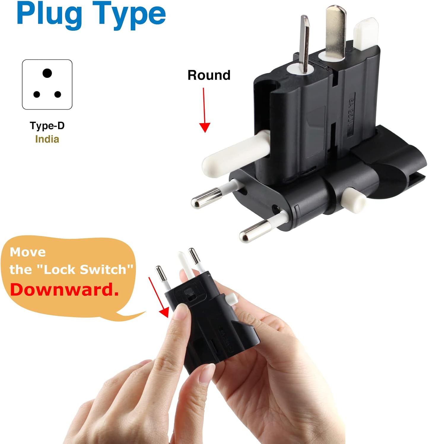 ROAD WARRIOR Universal Travel Plug Adapter Europe/UK/Australia/USA/India/China Compact Does Not Convert Voltage RW101BK Black - Image 6