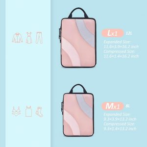 BAGSMART Compression Packing Cubes, 2 Set Travel Packing Cubes for Carry on Suitcases, Compression Suitcase Organizers Bag Set & Travel Cubes for Luggage, Lightweight Packing Organizers White Opals