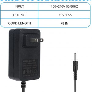 19V Portable Power Supply Charger for Marbero M82 M82MAX M822 M822MAX M87 M88 M168 Portable Power Station Solar Generator Battery 19V 1.5A Wall Adapter Charger