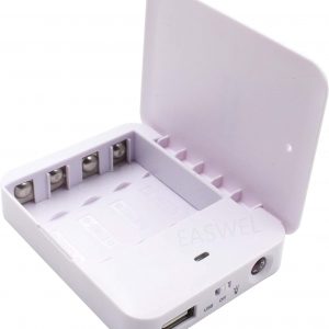 EASWEL Emergency USB Battery Powered Power Bank Compact Portable 4 AA Batteries