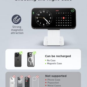 3 in 1 Magnetic Wireless for iPhone Charging Station: Foldable Portable Charger for iPhone 17-12 Pro Max & Apple Watch & AirPods, for Apple Multiple Devices Charger for Home,Office&Travel