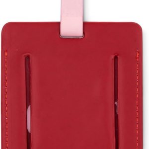 Kate Spade New York Leatherette Luggage Tag with Secure Strap, Colorful Suitcase Identifier for Travel, Monogram Bag Tag ID (M)