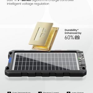 POWOXI Upgraded 7.5W-Solar-Battery-Trickle-Charger-Maintainer-12V Portable Waterproof Solar Panel Trickle Charging Kit for Car, Automotive, Motorcycle, Boat, Marine, RV,Trailer, Snowmobile, etc.