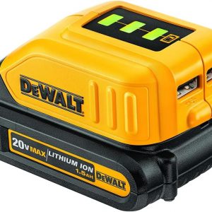 DEWALT 12V/20V MAX USB Charger with 2 Ports and State of Charge Indicator(DCB090)