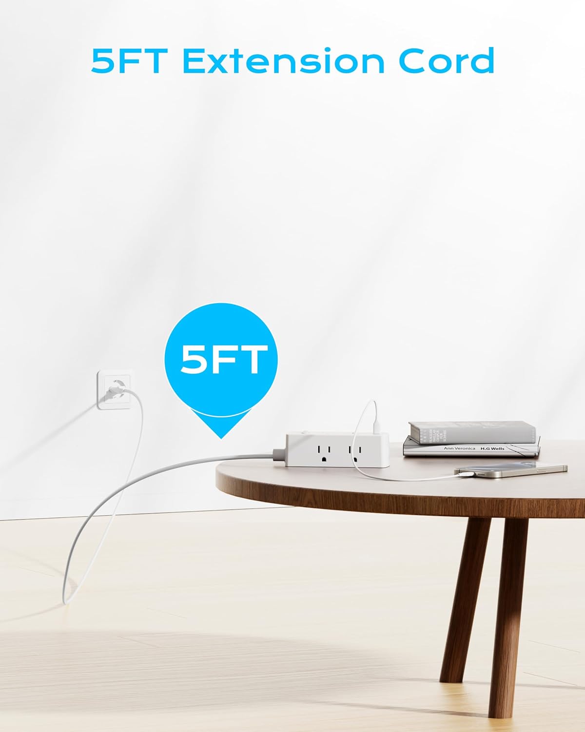 European Travel Plug Adapter, Olcorife Universal Travel Adapter for EU UK US AUS, 6 Outlets 3 USB Ports with 5ft Extension Cord, International Power Adapter for US to Europe UK AUS - Image 4