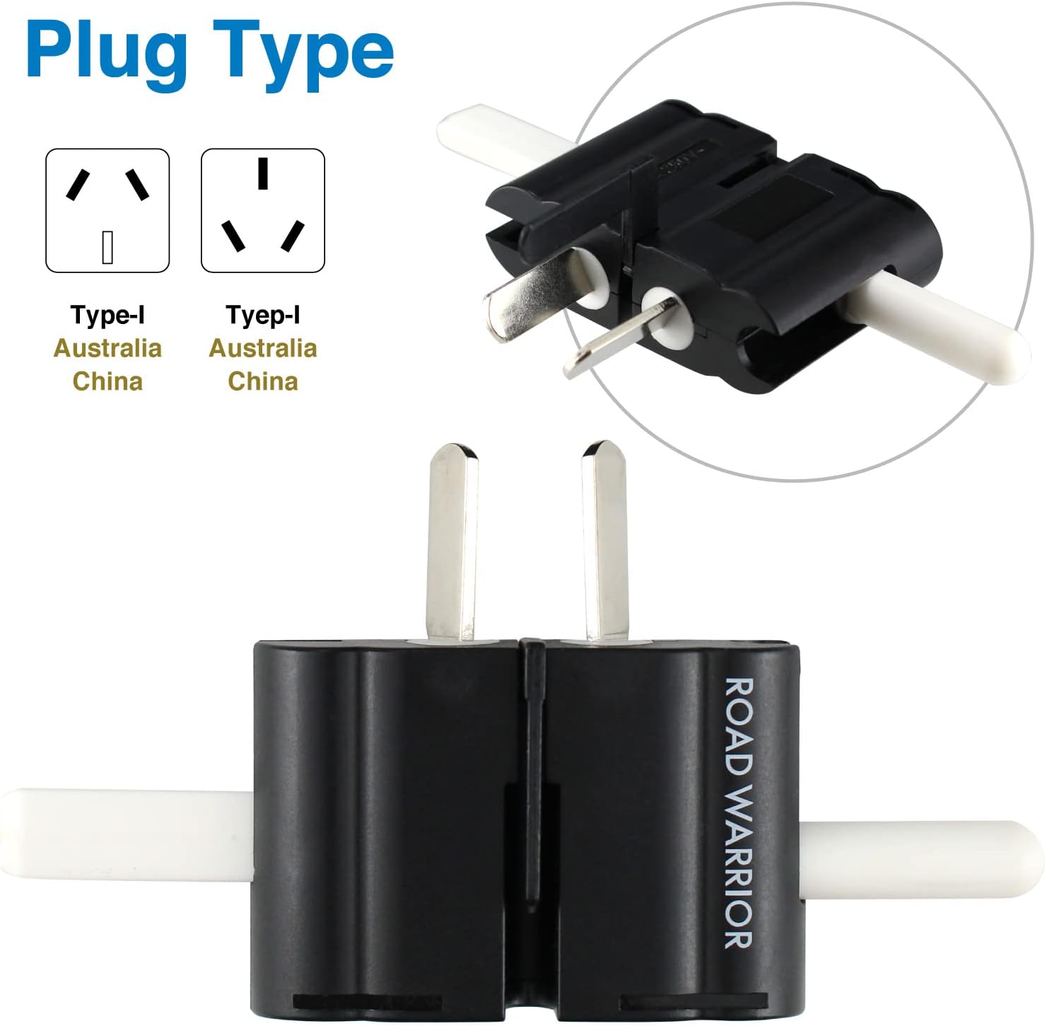 ROAD WARRIOR Universal Travel Plug Adapter Europe/UK/Australia/USA/India/China Compact Does Not Convert Voltage RW101BK Black - Image 3