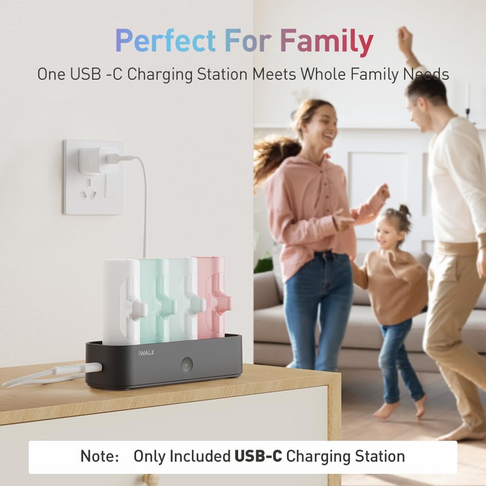 iWALK Charger Station for Portable Charger 4500mAh,4800mAh, 5000mAh, Power Bank for iPhone Charging Station Multiple USB-C Family-Sized Charger Station for Home(Station Only),Black - Image 2