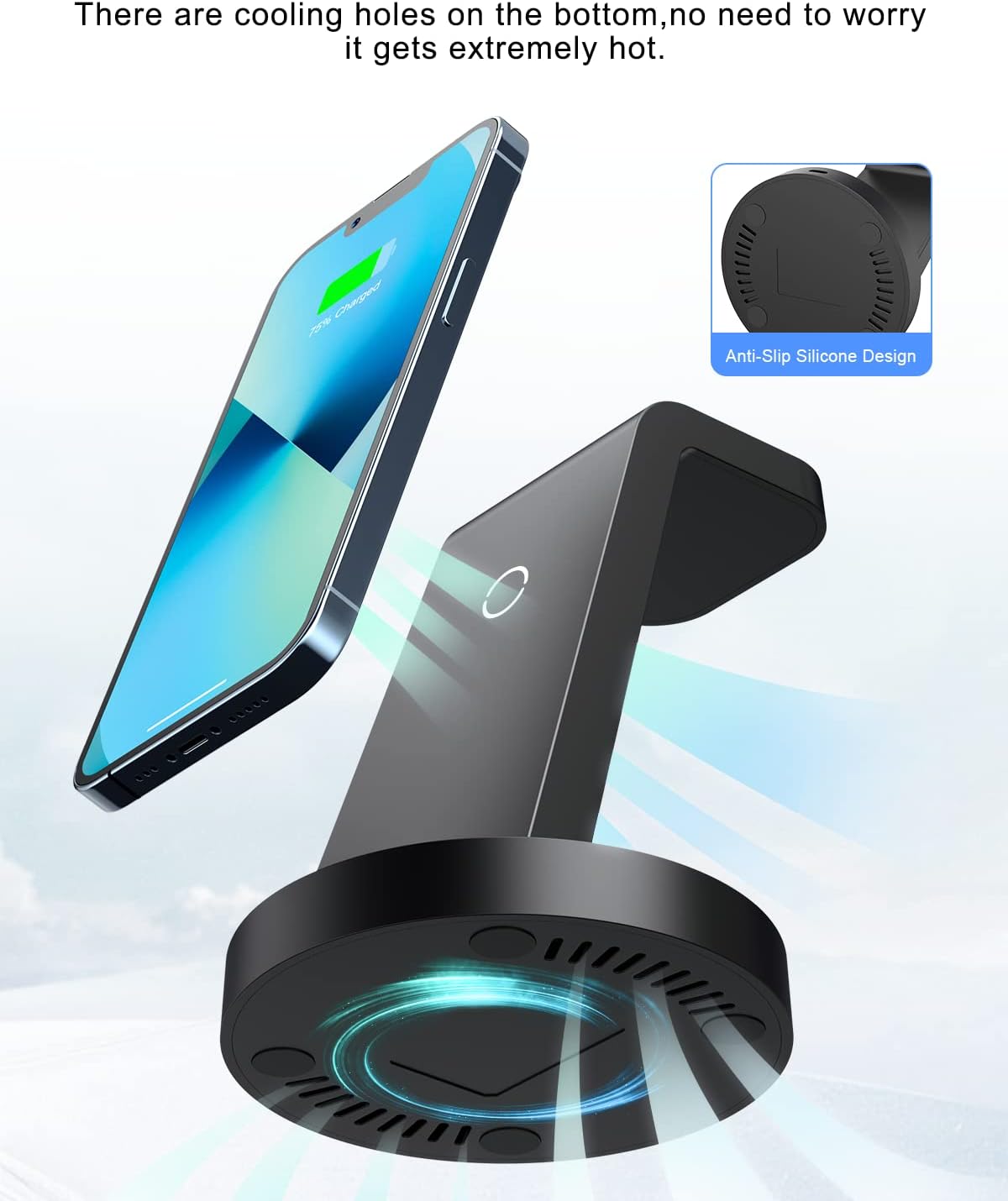 3 in 1 Charging Station for Apple Device, Wireless Charger for iPhone 16e 16 15 14 13 12 11 Pro Max & Apple Watch iwatch- Charging Stand Dock for AirPods - Image 8
