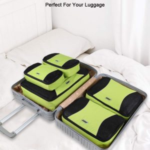 GOX Ultra Light 5 piece Packing Cubes Travel Luggage Organizer 1 Large 2 Medium 2 Small
