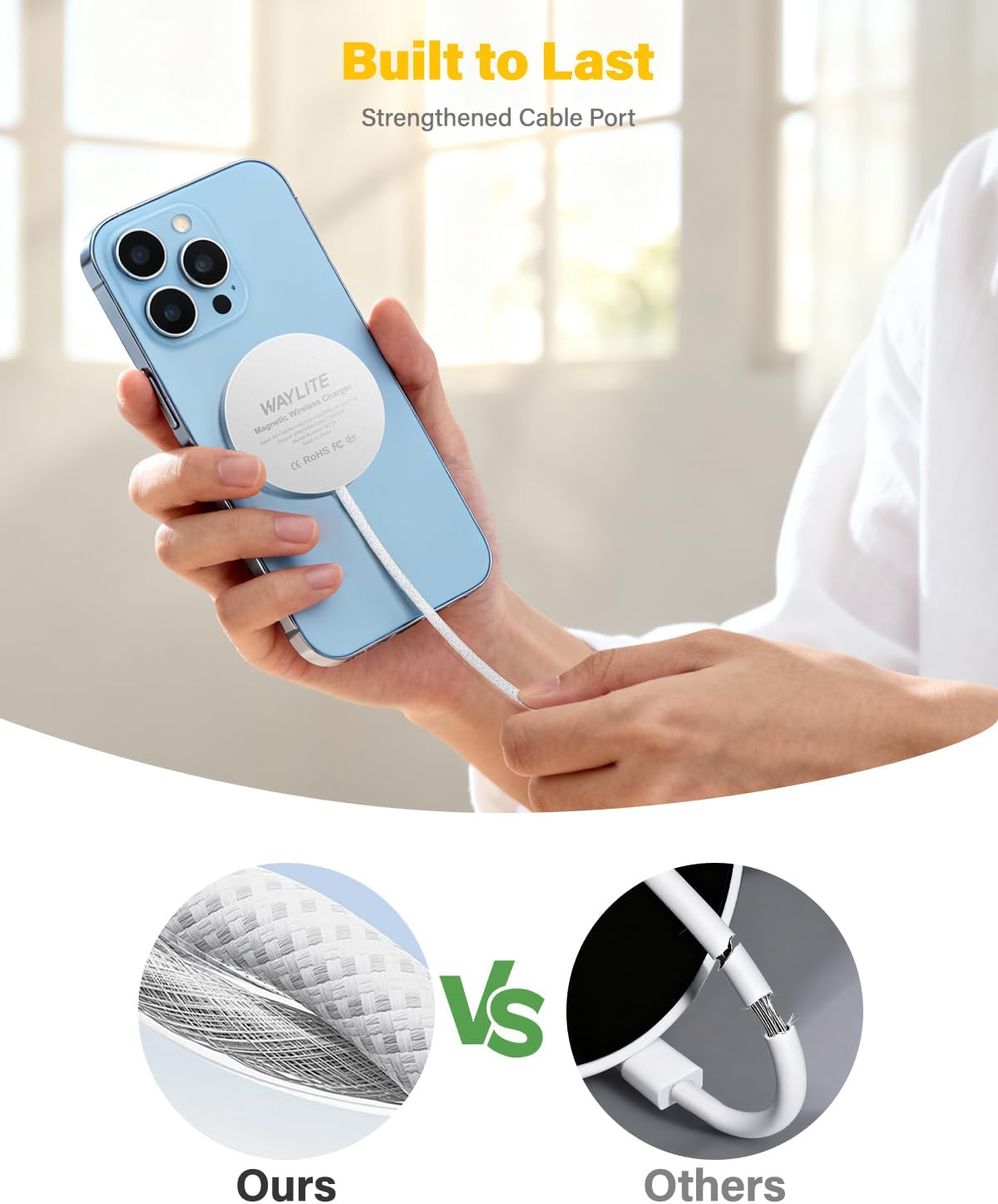 25W Magnetic Wireless Charger for iPhone 17/16, Qi2 Fast Charging Pad for iPhone 17/16/15/14/13/12 Series for AirPods, Strong Magnet, Ultra-Thin &Portable Charger Mat for Desk & Bedside (Ivory, 2Pack) - Image 6