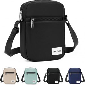 HALOVIE Messenger Bag RFID Anti Theft Crossbody Bag Lightweight Slim Sling Purse Travel Daily