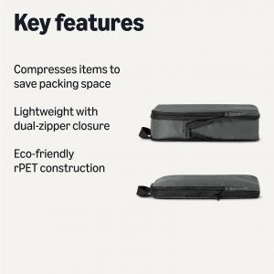 Amazon Essentials Ultralight Compression Packing Cubes Packing Organizer Grey check 4 pack Grey