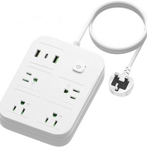 UK Adapters for Travel, UK Power Strip with 4 AC Outlets 1 USB C and 2 USB Ports, UK to US Plug Adapter Type G, UK Outlet Adapter for UK Ireland England Scotland Hong Kong Travel (3ft)