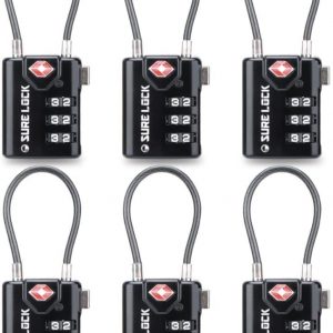 SURE LOCK TSA Compatible Travel Luggage Locks, Inspection Indicator, Easy Read Dials TSA Approved with Zinc Alloy