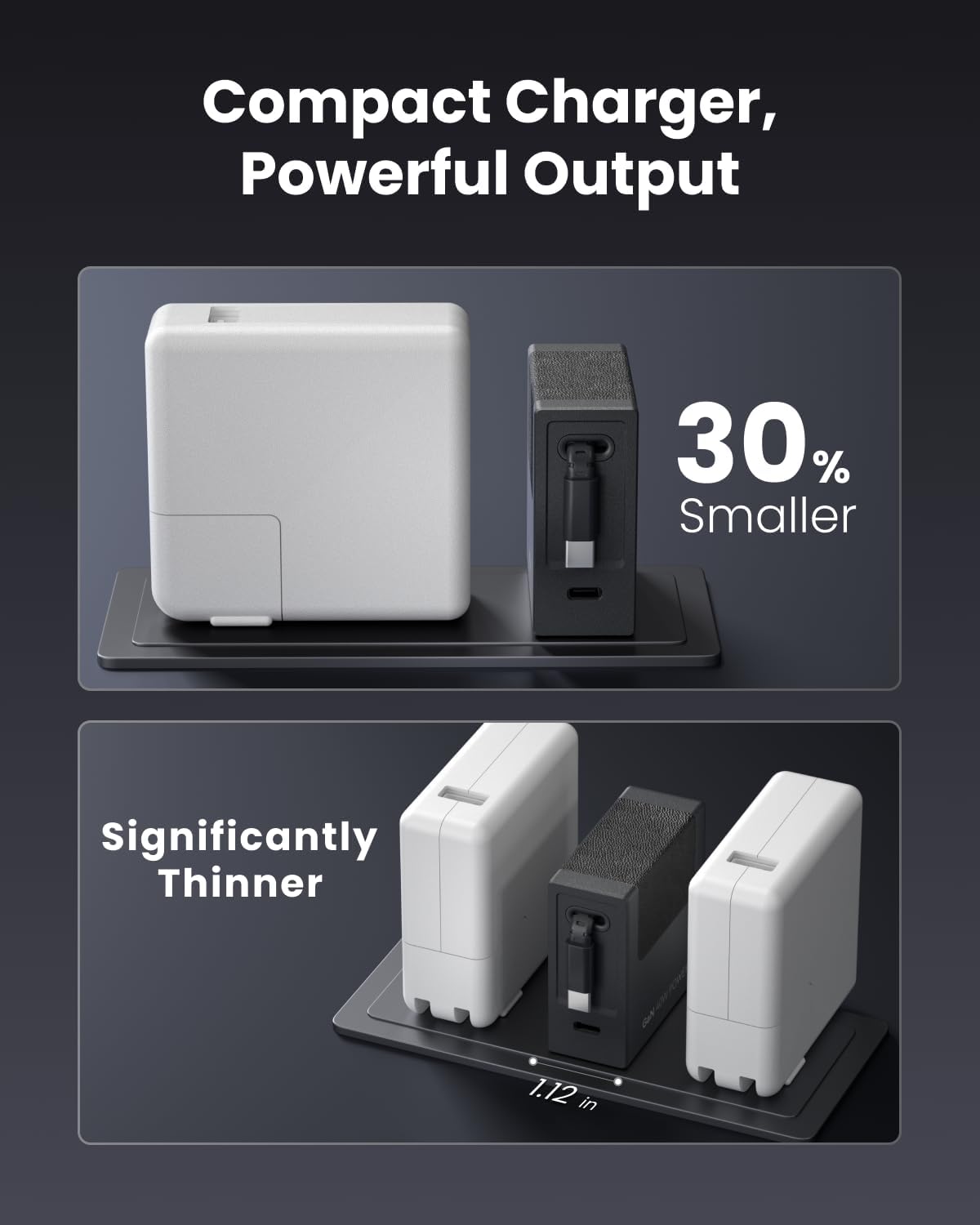 Gitryin Portable USB C Charger Block, 40W Retractable Wall Charger, 40W Fast Charging Block with 33.5in Type-C Cable, Portable Power Adapter with Foldable Plug, Black - Image 6