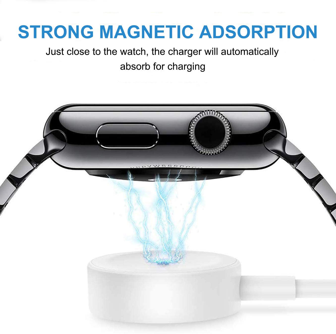 Watch Charger for Apple Watch Charger, Long 6.6FT iWatch Portable Wireless Fast Charging Cable Cord with USB Wall Charge Plug Adapter Block Compatible with Apple Watch Series 9/8/7/SE/6/5/4/3/2/1 - Image 3