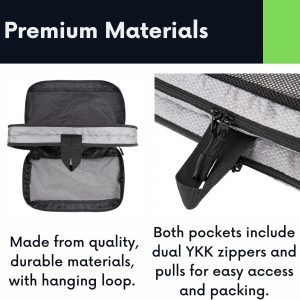 Packing Cube for Travel – Double Sided Split Cube – Luggage and Backpack Organizer Packaging Cubes for Clothes, for Carry-On, Suitcases, Travel Bags (Grey)
