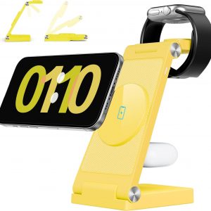 RYND 2026 Traveling Wireless Mag-Safe Fast Charging Station,Magnetic 3 in 1 Charger with Light for iPhone 16 15 14 13 12 Pro Max Plus,Apple Watch Series & Air pods 4 3 2 Pro-Gifts for Wife & Husband