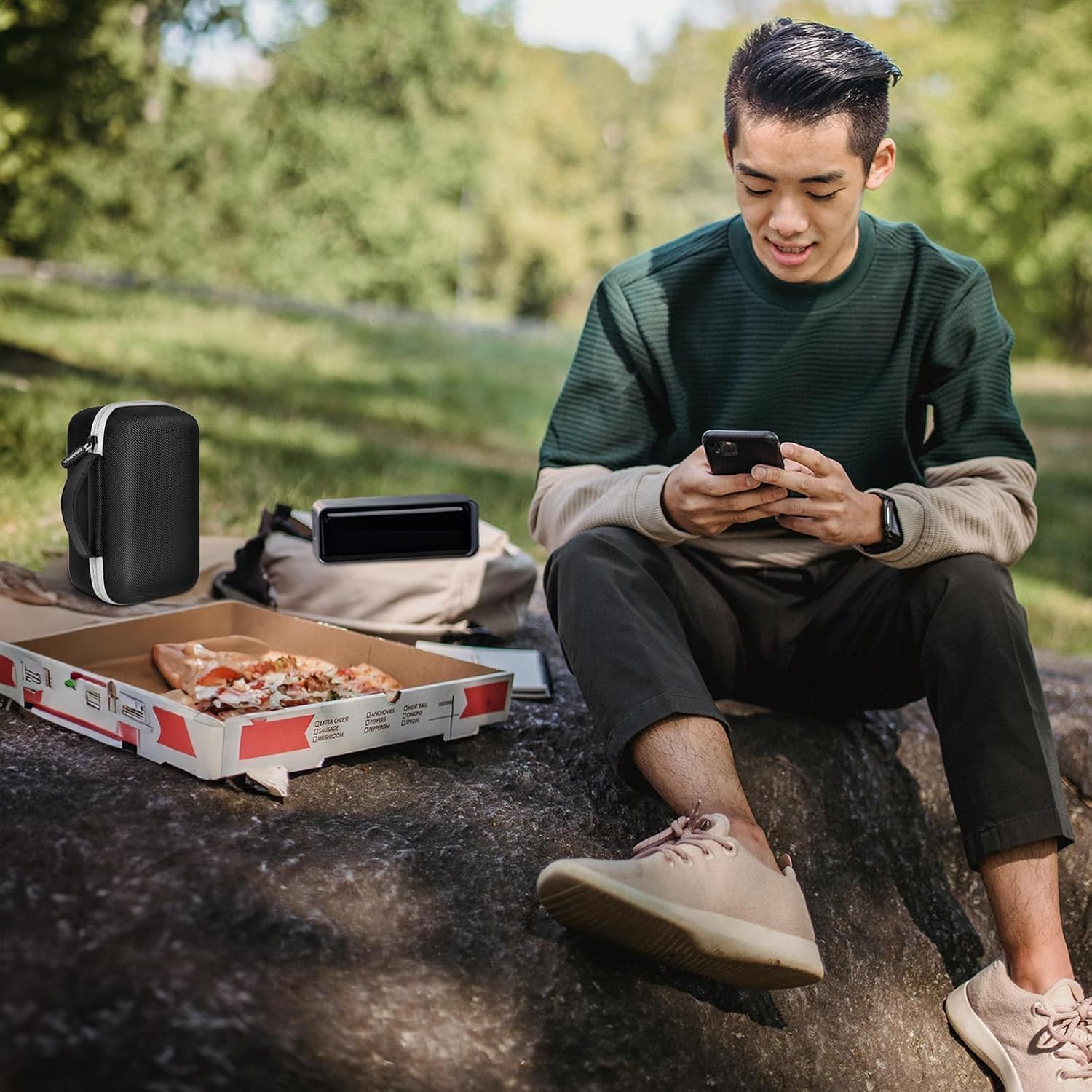 Case Compatible with Anker Prime Power Bank 26250, 27650, 20100, 25000mAh & Charging Base, Storage Travel Holder for Anker Laptop 737 Portable Chargers Prime USB C Cable, Adapter (Box Only)-Black - Image 4