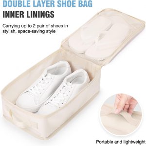 Mossio 6 Set Packing Cubes with Shoe Bag – Lightweight Travel Luggage Suitcase Organizers