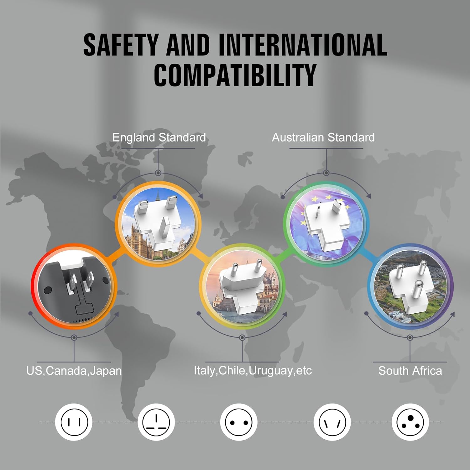 Voltage Converter Us to Europe, 220v to 110v Power Converter Combo, European Plug Converter 2300w Travel Adapter Worldwide, Step Down European, Travel Adapter Worldwide. - Image 6