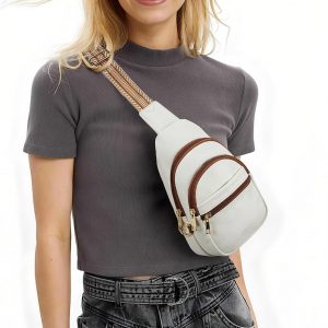 CHOLISS Anti Theft Small Sling Bag for Women and Men RFID Leather Crossbody Bags Fanny Pack Chest Bag Travel Purse Daypacks