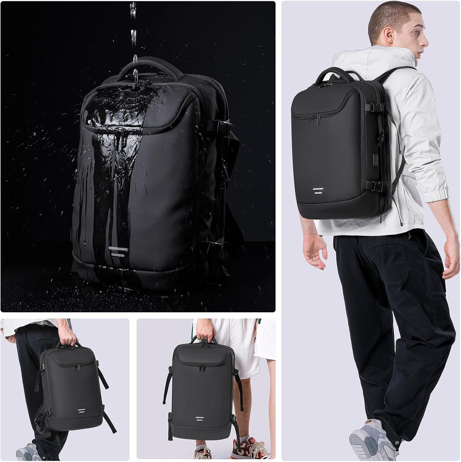 Travel Carry on Backpack 50L Expandable Flight Approved Backpacks 17.3 inch Laptop and USB Charging Port bags Water Resistant Business Back Pack for Women & Men - Image 7