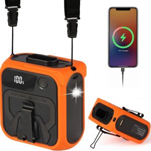 Portable Waist Fan with 5 Speeds & LED Flashlight & 10000mAh Power Bank for Smart Phone Birthday Gift Personal Waist Belt Wearable Cooling Fans for Outdoor Camping Travel Adventure