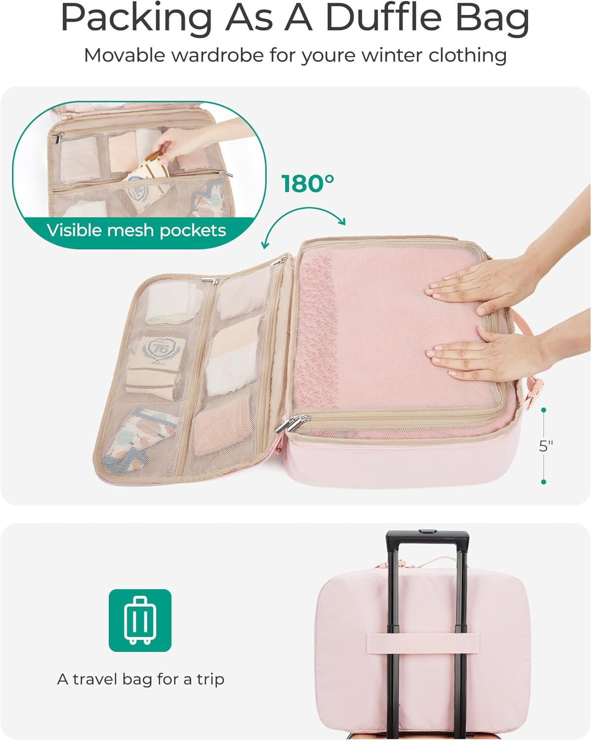 BAGSMART Compression Packing Cubes for Travel, 6 Set/5 Set/4 Set, Compression Suitcase Organizer Bags Set for Suitcases Travel Essentials, Lightweight Packing Organizers - Image 2