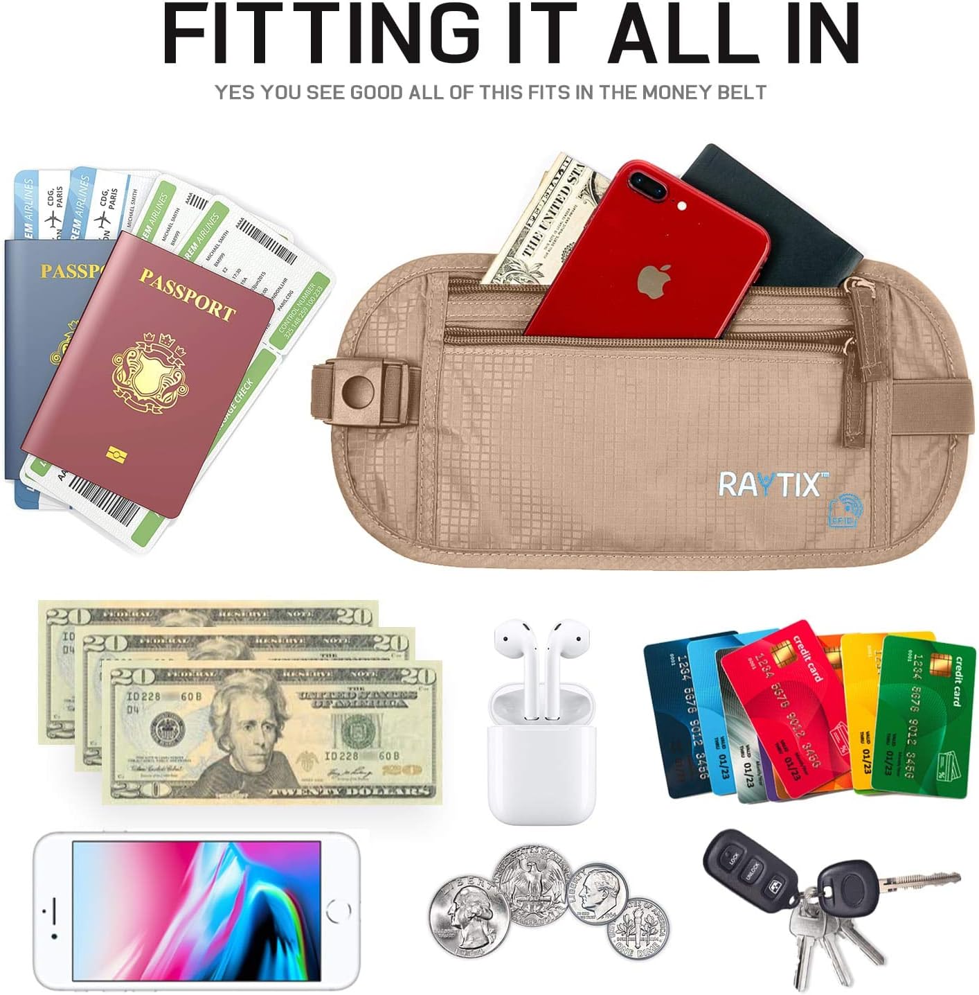 Money Belt For Travel Wallet Belt Passport Holder Travel Pouch to Protect You With RFID Transmissions –Secure, Hidden - Image 4