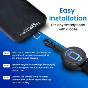 Retractable Anti-Theft Phone Holder with Belt Clip – Durable Stainless Steel and Zinc Alloy – Perfect for Travel, Hiking, Work, and Daily Use – Prevent Drops and Protect Against Theft