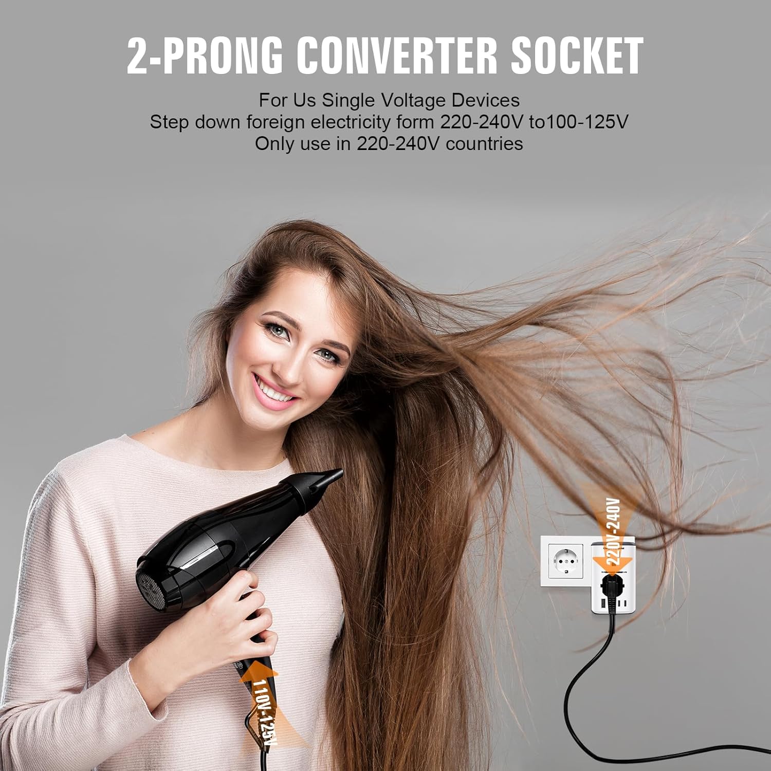 Voltage Converter Us to Europe, 220v to 110v Power Converter Combo, European Plug Converter 2300w Travel Adapter Worldwide, Step Down European, Travel Adapter Worldwide. - Image 2