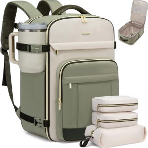 LOVEVOOK 40L Travel Backpack for Women & Men – 17.3 Inch Carry On Backpack & Personal Item Backpack for Airlines, Spacious and Durable Design, with 3 Packing Cubes
