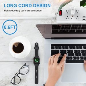 Watch Charger for Apple Watch Charger, Long 6.6FT iWatch Portable Wireless Fast Charging Cable Cord with USB Wall Charge Plug Adapter Block Compatible with Apple Watch Series 9/8/7/SE/6/5/4/3/2/1