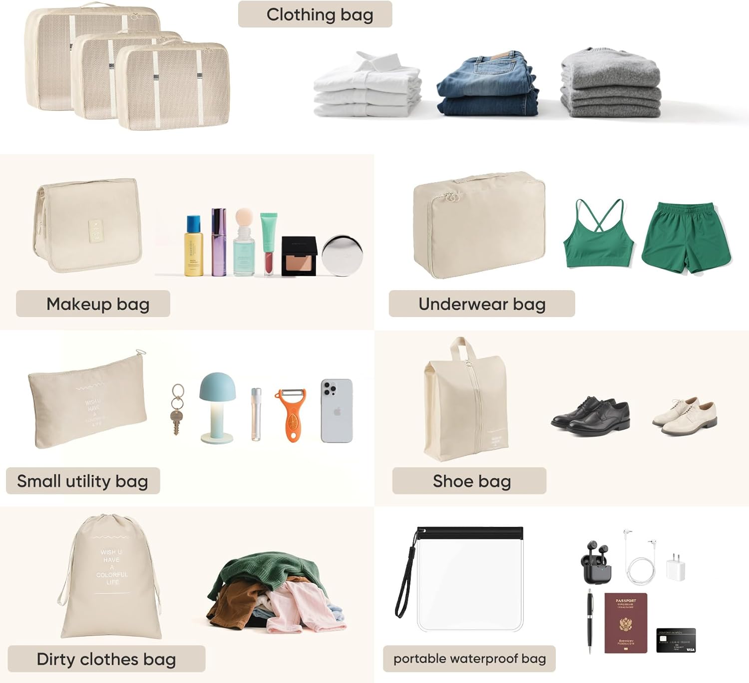 Compression Packing Cubes for Travel 9 Set, Expandable Large Luggage Packing Organizers Suitcase Organizer Cubes with Liquids Bags & Hanging Toiletry Bag, Travel Accessories Luggage Carry On Suitcase - Image 4
