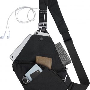 VADOO Sling Bag for Men and Women, Anti theft Crossbody Bag Lightweight Shoulder Chest Bag for Travel Gym