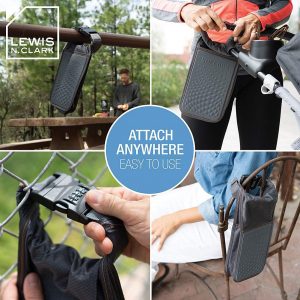 Lewis N. Clark Safebox Portable Safe with Anti Theft Combination Lock and Slash Resistant Material to Protect Wallet, iPhone and Valuables at the Beach, Pool, Camping + Hotel, Small